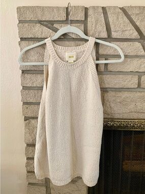 Maeve (Anthropologie) Knit Halter Tank Top in Cream